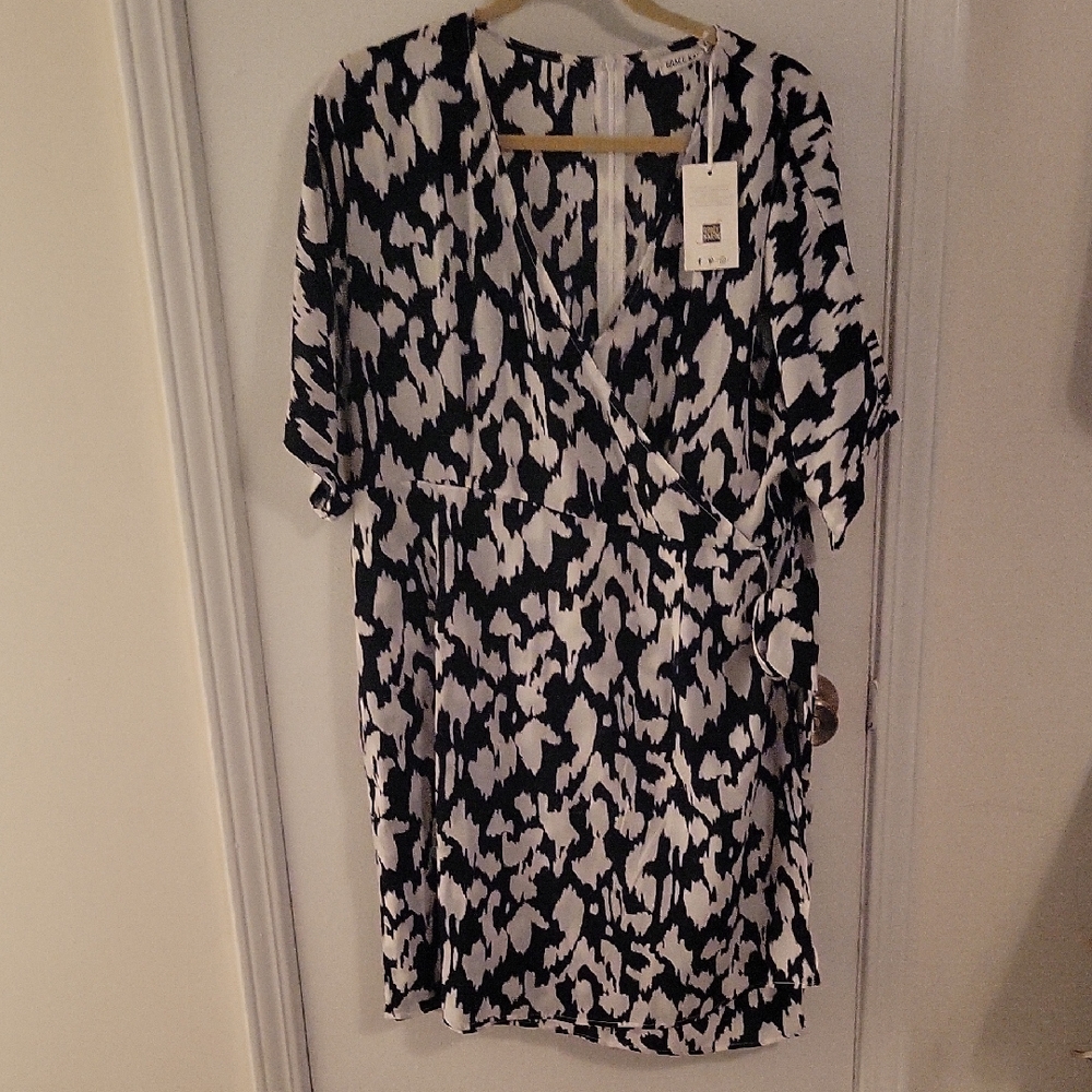 Grace Karin Black and White Abstract Midi Dress